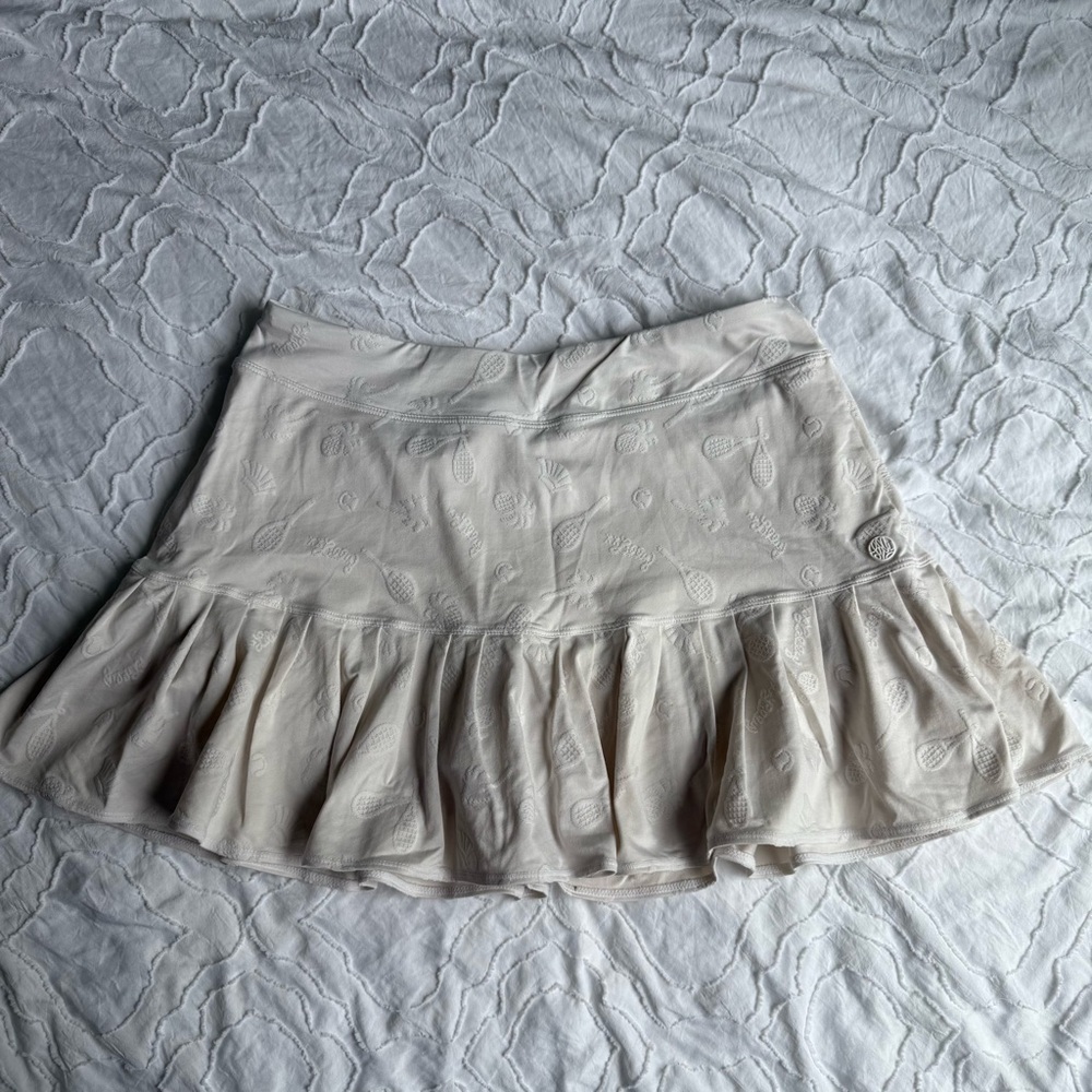 Lilly Pulitzer White Ruffled Skirt Skort Golf/Tennis Print